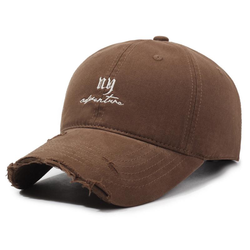 Hole Embroidered Letter Baseball Cap Women's Spring Autumn Sunscreen Hat