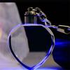 5PCS Crystal Keyring Pendant With LED Light Personalized Glass Commemorative Pendant Souvenir for Luminous Interior Accessories