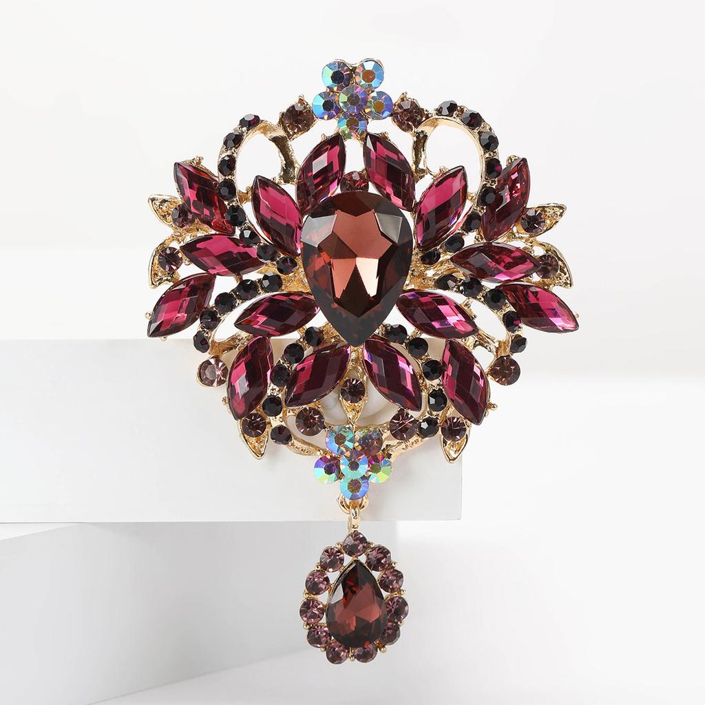 Hänge av kristallglasbrosch för kvinnor unisex strassnålar bankettfest ryggsäck presenter smyckestillbehör