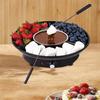 Electric Fondue Pot Set EU Plug Kitchen Gadgets for Dippings Entrees Candies White