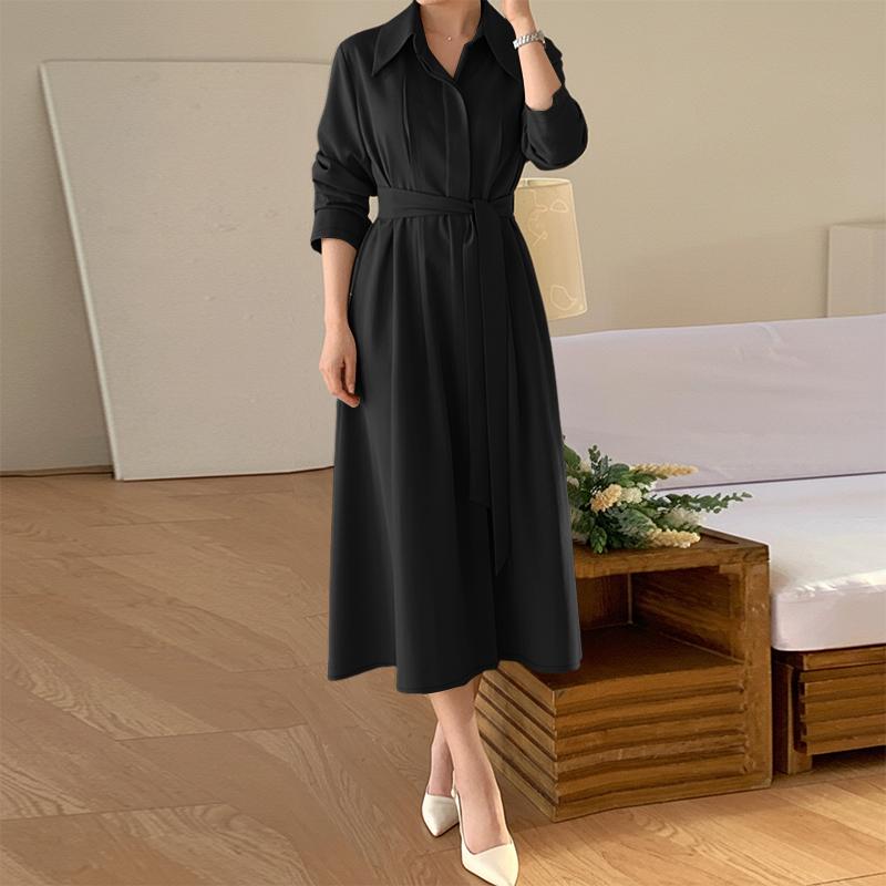 ZANZEA Lässige Bluse mit Umlegekragen und 3/4-Ärmeln für Damen in Volltonfarbe