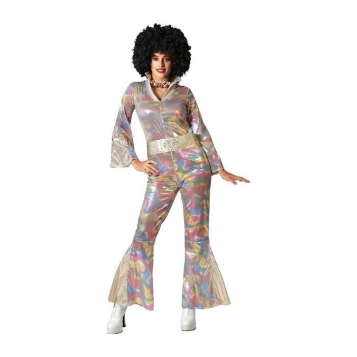 Déguisement Disco Femme - ATOSA - Multicouleur - Tissu lamé brillant - Pattes d'éléphant - Confortable
