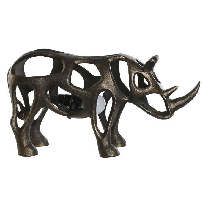 Schreibtischlampe - Nashorn-Design - Goldfarbenes Aluminium - 25 W - 44x11x22 cm