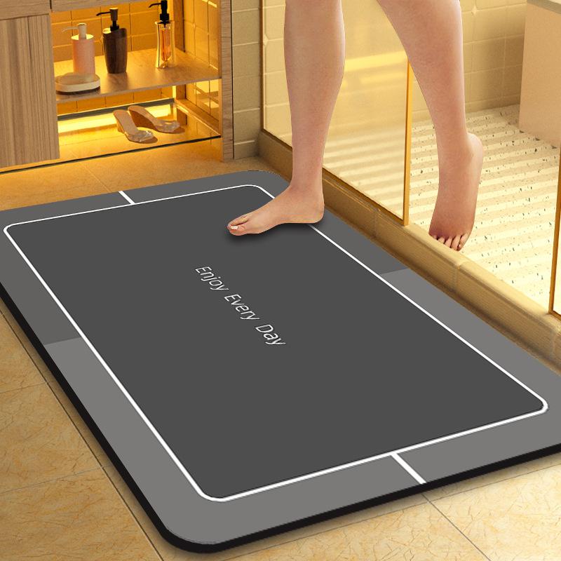 Bathroom Absorbent Non-Slip Diatomaceous Earth Mat: Quick-Drying, Stain-Resistant, Easy-Clean Mat