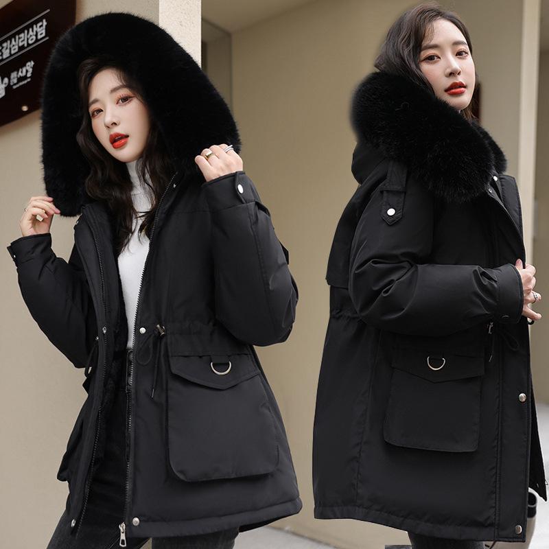 Women's Winter Parka: 3-in-1 Fleece-Lined Waist-Hugging Coat with Detachable Liner
