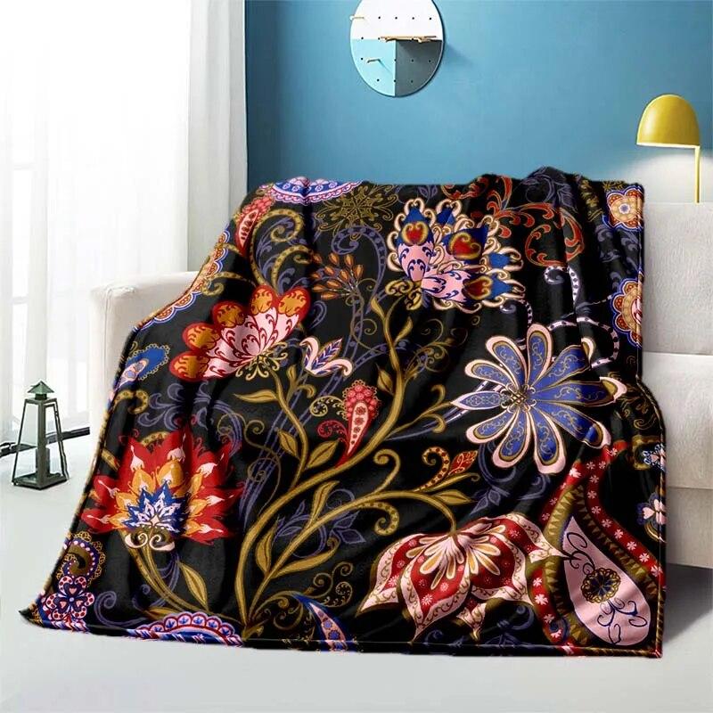 Retro Patternblanket Sofa Blanket Air Conditioning Cover Blanket Blankets for Beds Cute Blanket Children‘s Blanket Thin Blanket