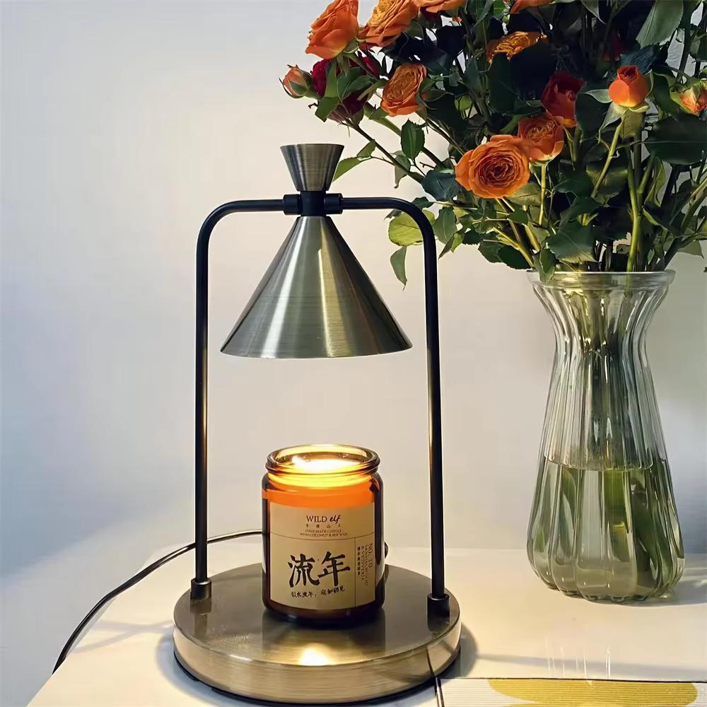 Candle Warmer Electric Wax Melt Lamp Dimmable Aromatherapy Table Lamp Candle Melting Diffuser Bedside Warmer Light