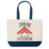 Tote Bag - PLANETEE - Blue Bottom Shopping Bag I Can't Hang Gliding - Cotton - 40x45 Cm - Blue