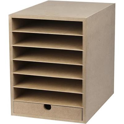 Shelves - 21008 - MDF - 6 Shelves - 1 Drawer