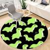 1pc Dino Green Office Round Area Rug, Under Office Chairs Bedroom Living Room Home Decor, Room Deco, Available in Various Sizes