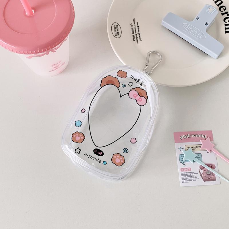 Cartoon Clear Outdoor Bag Doll Toy Transparent Display Bag Storage Box Pouch Mystery Box With Keychain Cute Doll Bag