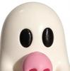 Halloween Cute Ghost Figurine PLA Statue with Pink Skull Ice Cream Mini Spooky Desktop Ornament for Home Party Decoration Gift