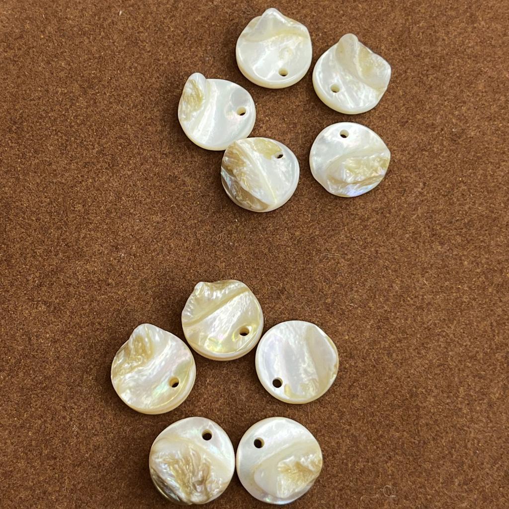 20Pcs, Natural Shell Beads with Hole, Boho Round Loose Beads, 15mm, for DIY Necklace Bracelet Accessories, Jewelry Making Crafts, Christmas Gifts