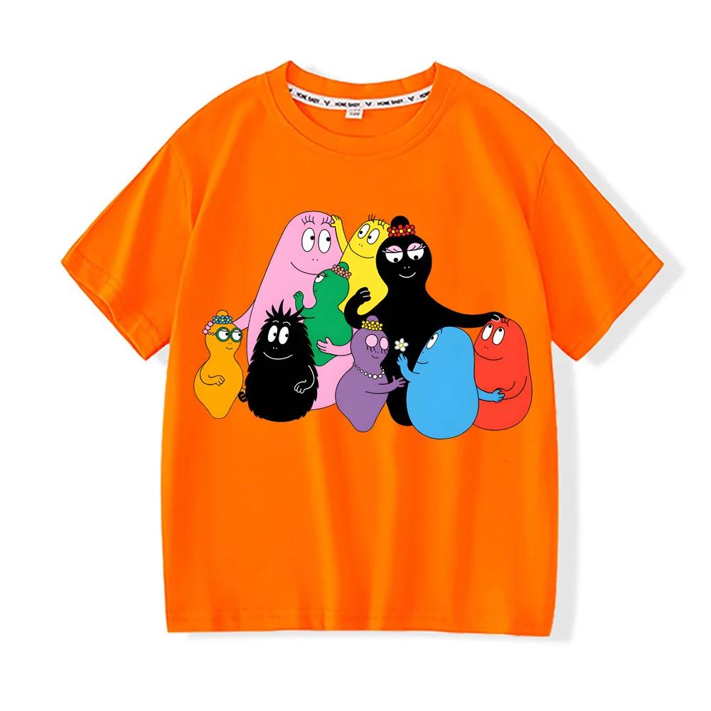 Children Tee-shirt Barbapapa Comic Cartoon Cotton T-shirt Manga Cartoon Print Kids Pure CottonCamisetas New Pattern Clothes Tops