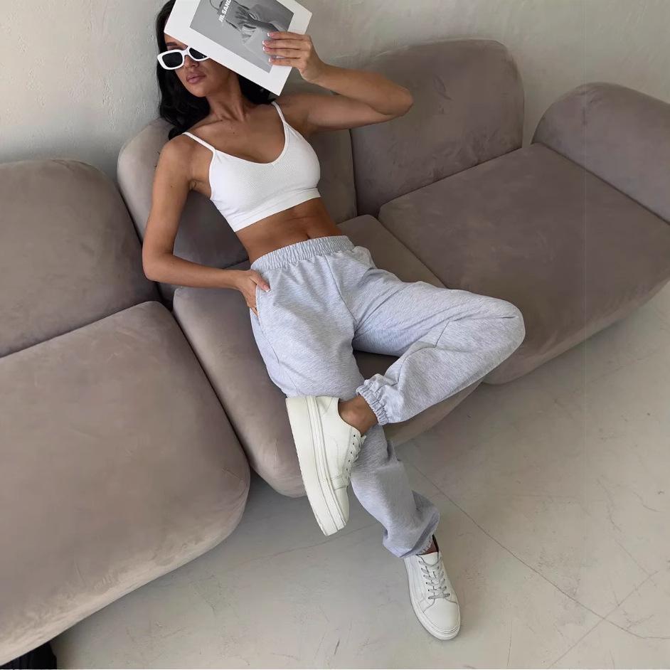 European & American Women's Casual Loose Jogging Sweatpants - Cuffed Long Pants