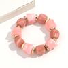 Boho Multicolor Resin Irregular Square Beaded Bracelet for Women Men New Trendy Acrylic Geometric Strechy Bracelet Jewelry Gifts