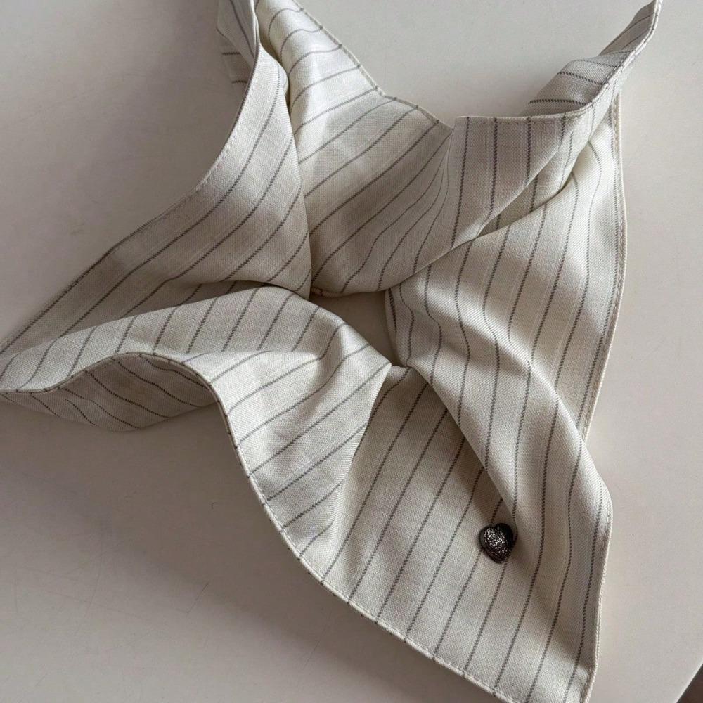 Grey New Alloy Love Striped Large Intestine Ring French Square Towel Hair Band Hair Accessories Daily Versatile Jewelry