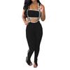 Overall Jumpsuit For Women Summer Sexy Bodycon Tube Crop And Slit Maxi Suspender Pant  Jumper Two Piece Jumpsuit