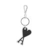 AMI UKR906 363 001 Heart Logo Keychain Black Silver