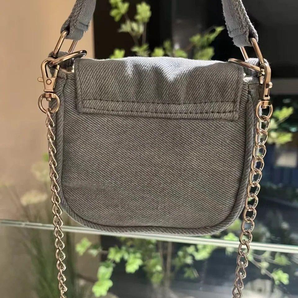 New Denim Bag Women Fashion Vintage  Spring Summer Chains Shoulder Bag Handbag Purse Phone Bags Girls