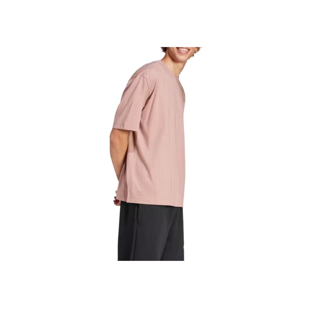 Adidas Essentials Loose Fit 3 Bar Logo Tee Men Tops Pink JF3620