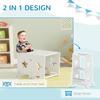 2-in-1 Toddler Step Stool with Safety Rail for Kitchen, Bathroom, White