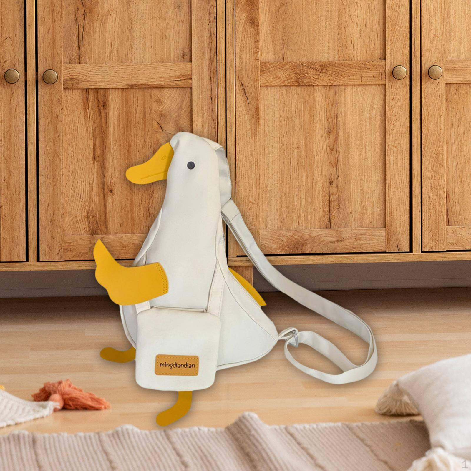 

Сумка-утка на плечо с застежкой-молнией, забавный рюкзак, модная холщовая нагрудная сумка для работы белый