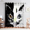 Funny Astronaut Cat Cartoon Stereo Printing Curtains Bedroom Living Room Kitchen Decorative Household Supplies Curtain Set Of 2 Made Polyester