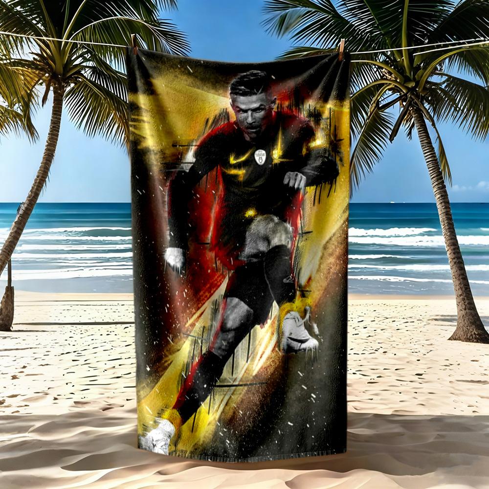 Cristiano Ronaldo Beach Towel Quickdry Soft Microfiber Comfortable Lightweight Suitable For Swimming Gym Camping Yoga Vacation