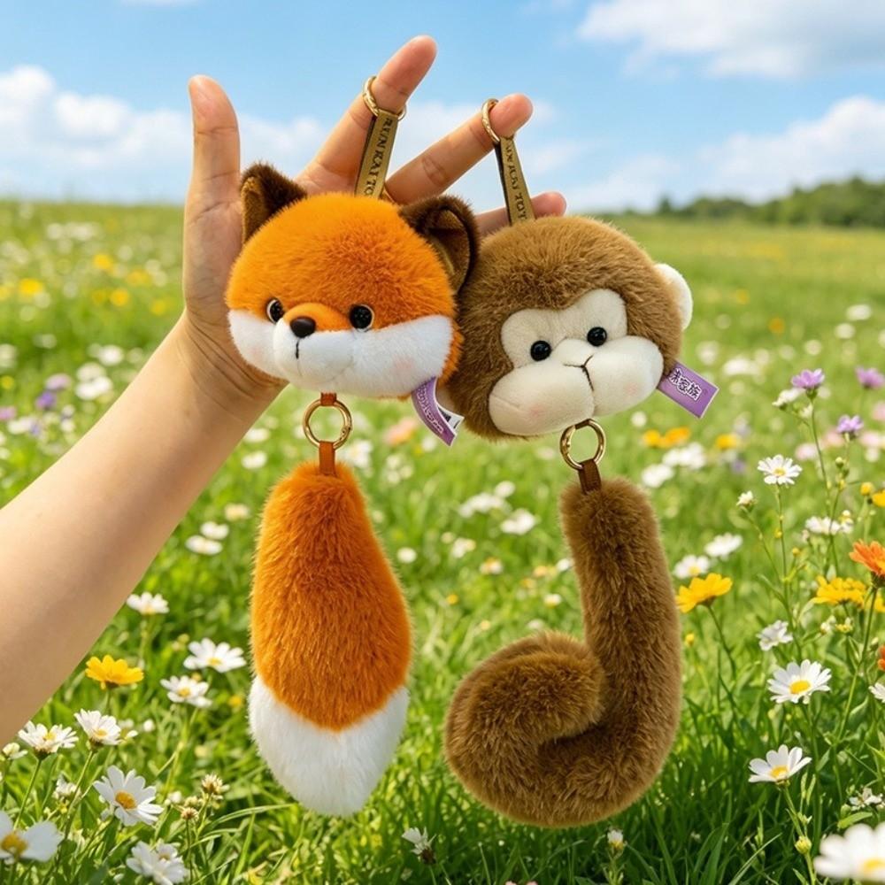 Plush Raccoon Plush Pendant With Keyring Stuffed Doll Charm Cartoon Pendant Backpack Decoration