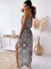 Summer Fashion Dress Women Floral Printed Sleeveless Long Dress Vestidos Casual Dress Holiday Plus Size
