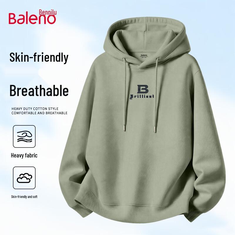 Baleno Men's Heavyweight Cotton Hooded Sweatshirt