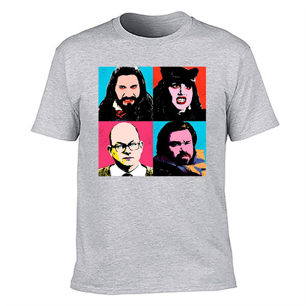 Unisexs Cotton Short Sleeve Tshirt What We Do In The Shadows Pop Art Print Casual Daily Wear Tee For Movie Fans