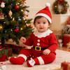 Joyesplay Santa Christmas Baby Santa Claus Cosplay Knitted Soft Santa Baby Costume for Christmas Commemorative Baby Shower Gift Costume, Romper,