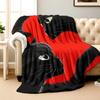 Two Black Cat Patterns Flannel Printed Blanket Suitable for All Seasons Suitable for Living Room Office Sofa and Travel