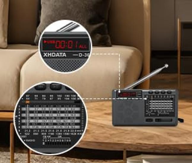 XHDATA D368 FM High Sensitivity Compact Portable Emergency Shortwave DSP Battery MP3 TF Japanese Instruction Manual Included FM/AM/SW/Wide Compatible,