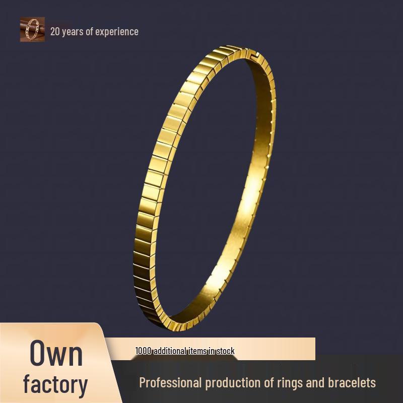 European & American Titanium Steel Bracelet with Colorfast Ins Oval Buckle - Simple Stainless Steel Jewelry