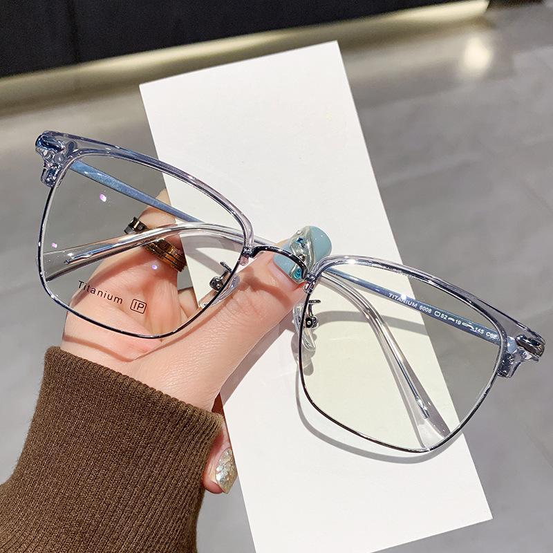 

Сетевые очки для бровей, оправа для очков в половину оправы, мужские очки Ruffian Handsome с большой оправой, оправа для очков Trend 6008