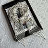 Black and white polka dot 111 silk georgette silk scarf women's summer thin scarf yarn long small scarf mulberry silk