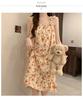 Women's Summer Retro Camisole Pajama Dress with Built-in Bra, Sweet Style, Versatile for Outdoor and Home Wear.