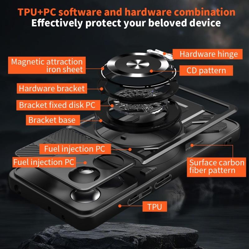 Luxury Magsafe Magnetic Wireless Charging Armor Case For Motorola G84 Military Finger Ring Holder Protective Case