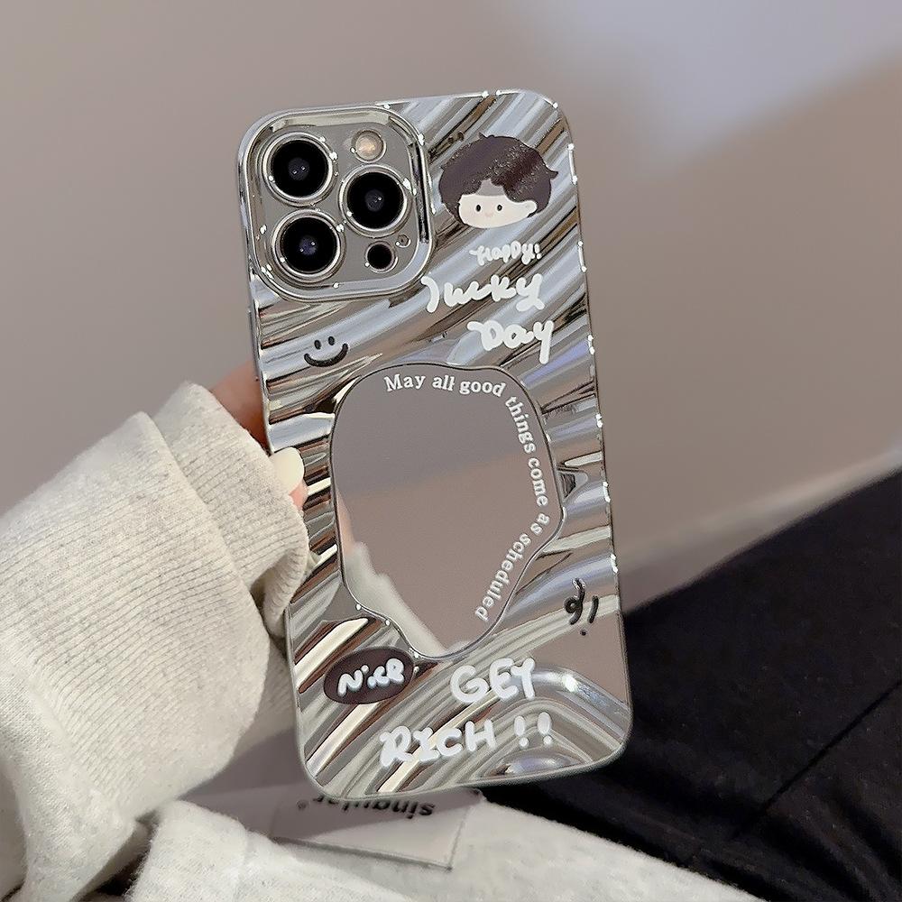 Cute Couple Avatars for IPhone17 for Apple Phone Case 14promax Plating 15 for 12 Mirror 16 Pleats