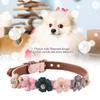 PU Leather Flower Dog Neck Strap Flower Ornament PU Leather Dog Neck Strap  Pet Decoration