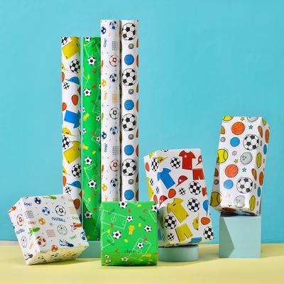 Football Pattern Gift Wrapping Paper Coated Paper Boys Wrapping Paper Presents