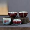 Handgefertigte Longquan Celadon Teetasse Retro Jun-Ofen Keramik Meistertasse Japanische Puer-Tee-Schale Chazhan Tee-Service Zubehör Geschenke