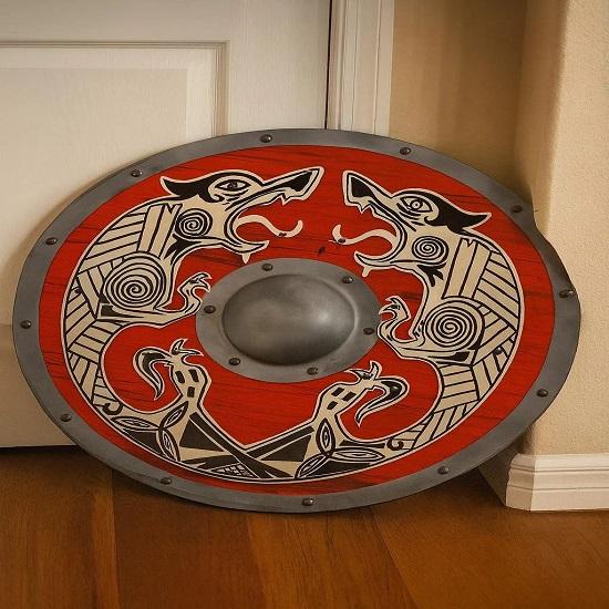 Ragnar Lothbrok Wooden Shield Viking Round Wall Art, Norse Cosplay Prop  Medieval Warrior Decor, Halloween or LARP Gift