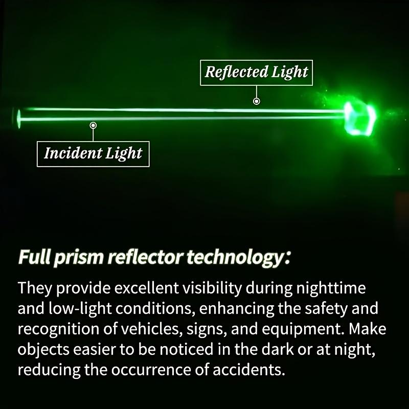 12 Ultra-Bright Reflective Safety Stickers - Waterproof Fluorescent Yellow-Green, suitable for cars, trucks, bicycles.