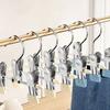 30pcs Double Clip Clothes Drying Hanger 360° Rotatable Storage Clips Pants Hanger  Laundry Hanger