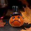 Decorative Pumpkin Statues Halloween Statue, Resin Spooky Face Figurine for Cute Witch Hat Indoor Tabletop, Tiered Tray, Party, Home Decor Festive