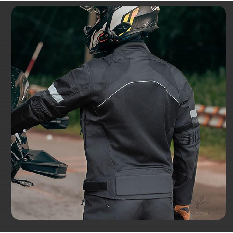 Mens Mesh Motorcycle Riding Jacket Breathable Ventilated Biker Gear With Reflective Stripes Outdoor Cycling